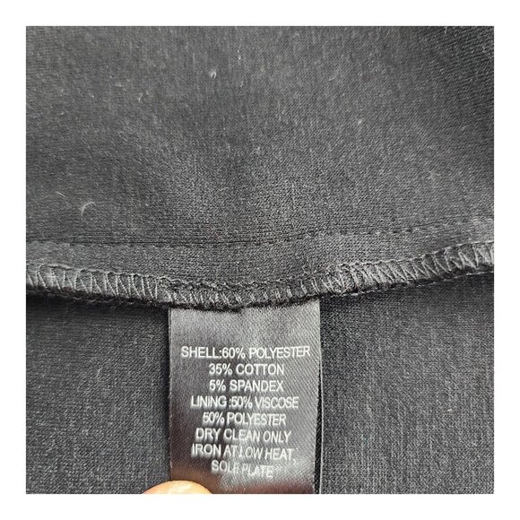 PERUVIAN CONNECTION Black Long Sleeve Asymmetrical Overlay Stretch Dress - Picture 4 of 4